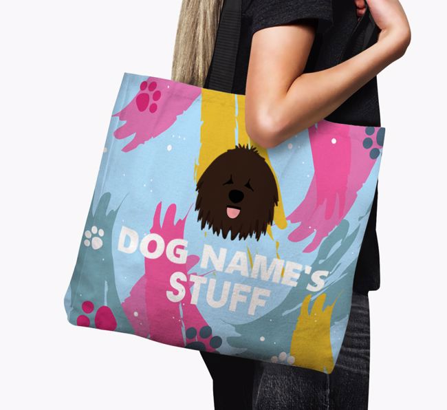 Paint Splatter: Personalized {breedFullName} Canvas Bag